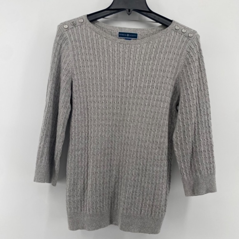 •Karen Scott• Women’s 3/4 length sleeve lightweight sweater blouse/top
